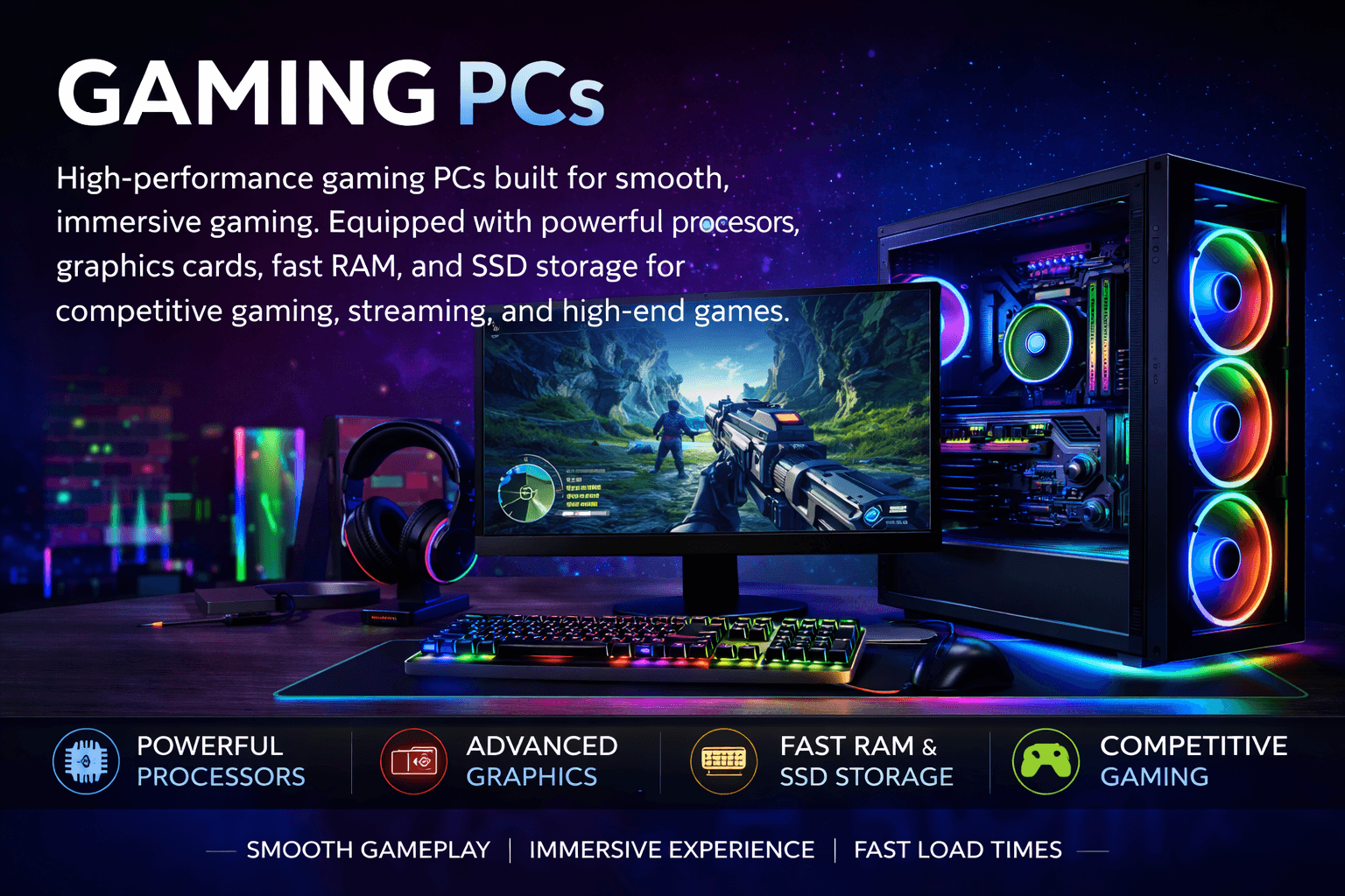 Gaming laptop with RGB keyboard backlight